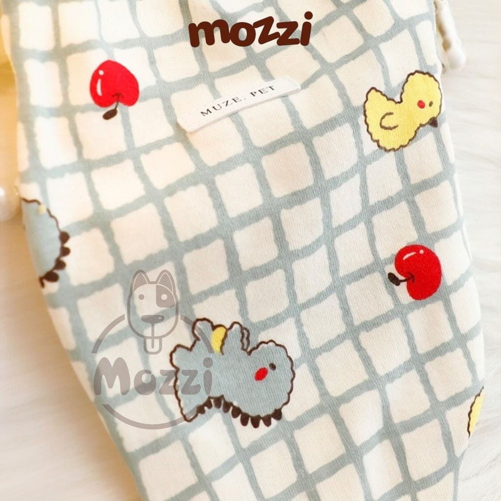 Áo thun caro Muze Pet Khủng long Vịt Cherry