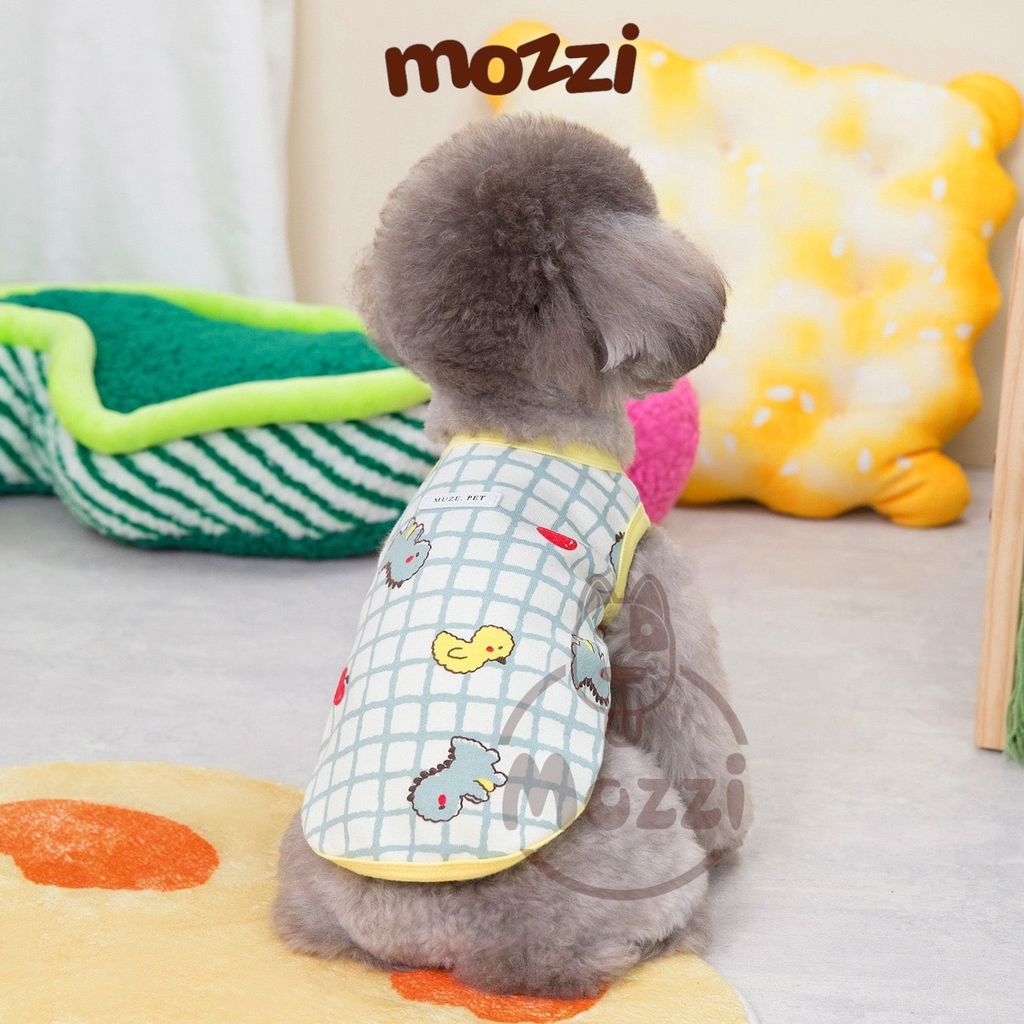 Áo thun caro Muze Pet Khủng long Vịt Cherry