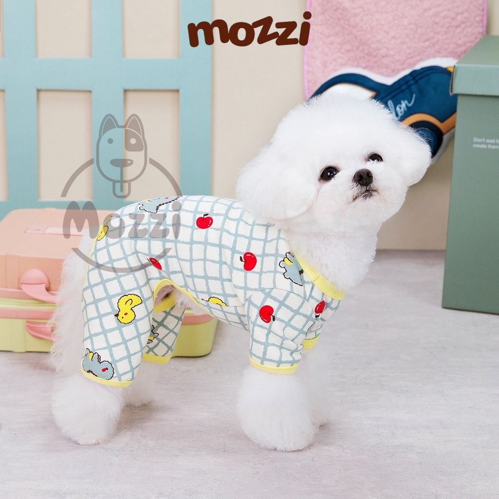 Áo liền chân caro Muze Pet Khủng long Vịt Cherry cho chó mèo