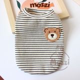  Áo sọc ngang nhuyễn gấu nâu cho chó mèo 