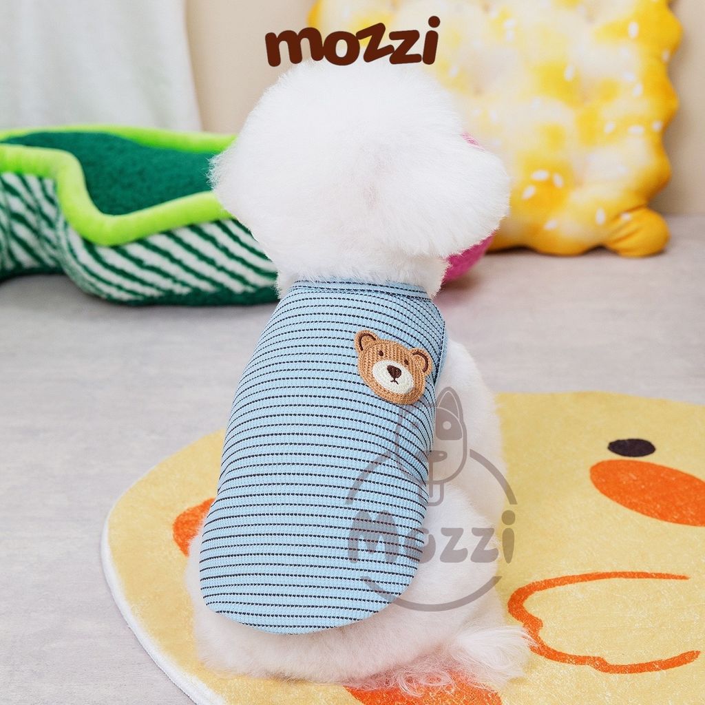 Áo sọc ngang nhuyễn gấu nâu cho chó mèo