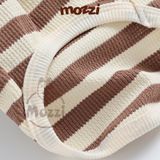  Áo sọc ngang gấu má hồng có khoen dắt cho chó mèo 