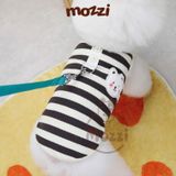  Áo sọc ngang gấu má hồng có khoen dắt cho chó mèo 