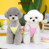  Đầm hai dây nhún ba tầng đính nơ cho chó mèo 
