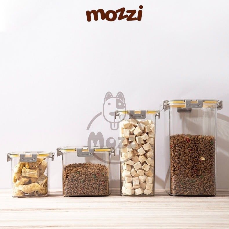 Thùng đựng hạt cho chó mèo chất liệu nhựa cứng trong suốt