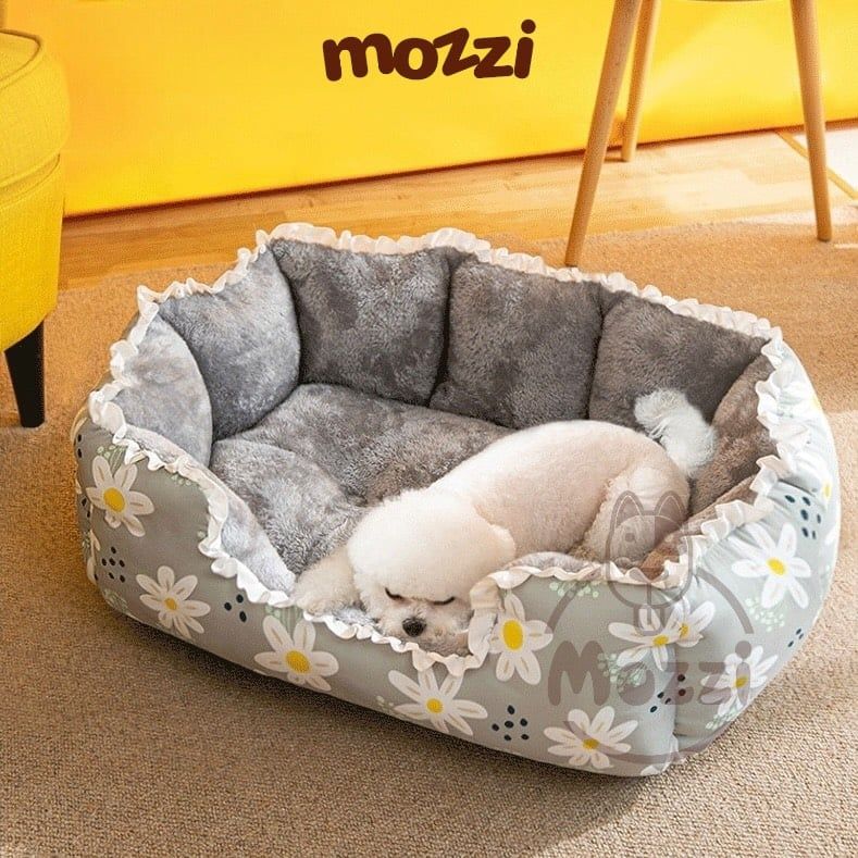 Nệm thảm cho chó mèo Bông mềm viền bèo lót nhung siêu êm