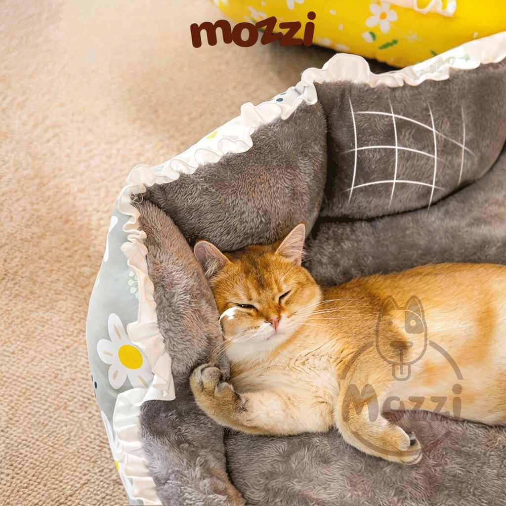 Nệm thảm cho chó mèo Bông mềm viền bèo lót nhung siêu êm