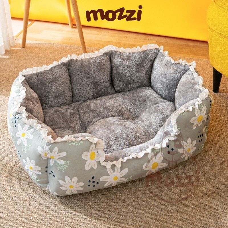 Nệm thảm cho chó mèo Bông mềm viền bèo lót nhung siêu êm