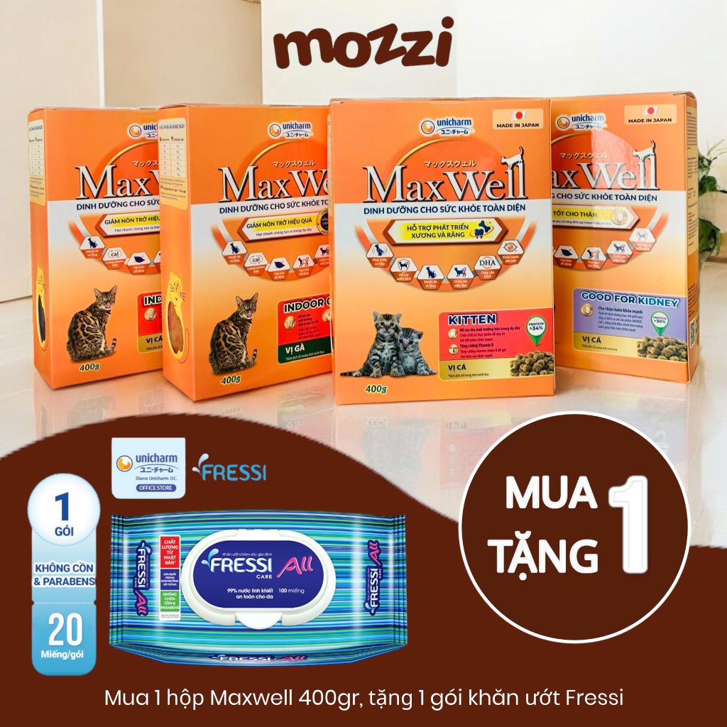 Thức ăn hạt MaxWell cho mèo hỗ trợ tiêu búi lông | Max Well Nhật Bản [400g - 1.6kg]