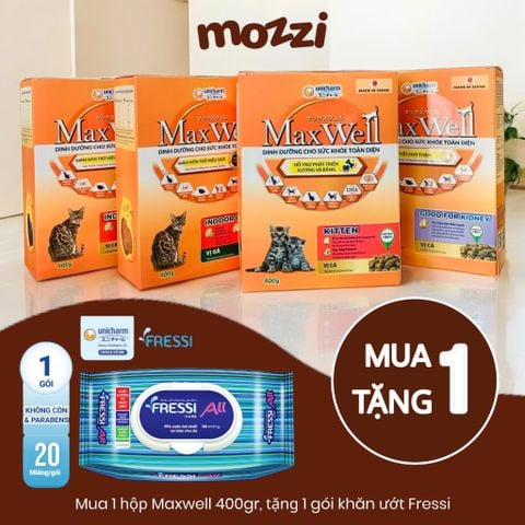  Thức ăn hạt MaxWell cho mèo hỗ trợ tiêu búi lông | Max Well Nhật Bản [400g - 1.6kg] 