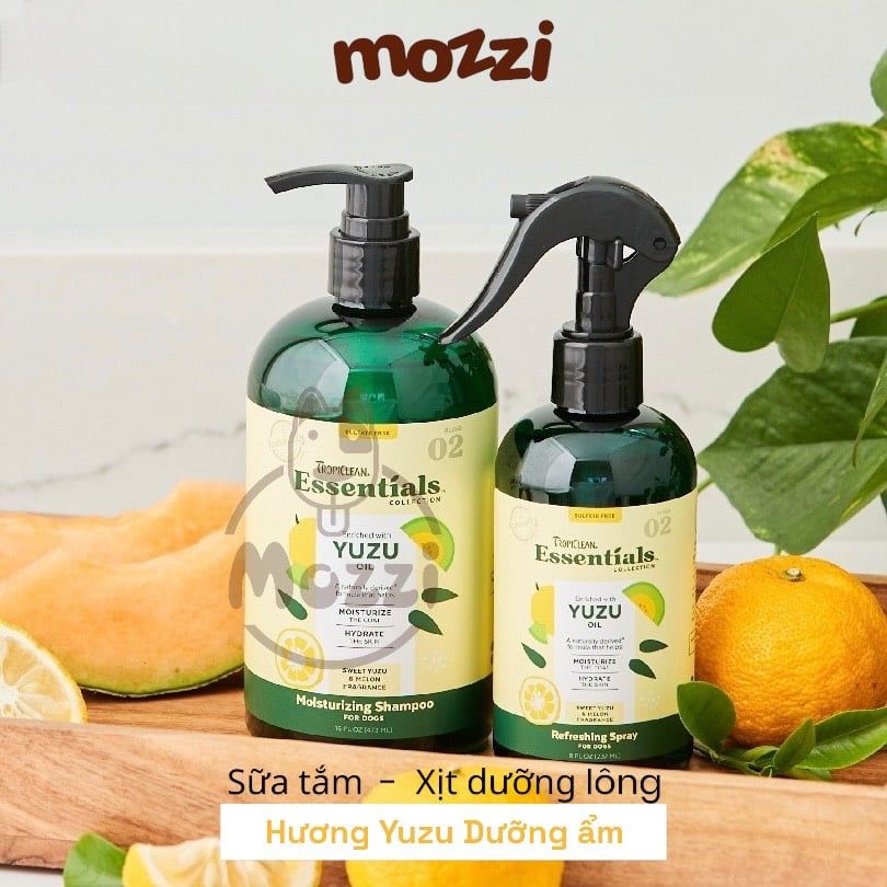 Sữa tắm, xịt dưỡng ẩm Tropiclean Essentials hương trái cây 473ml