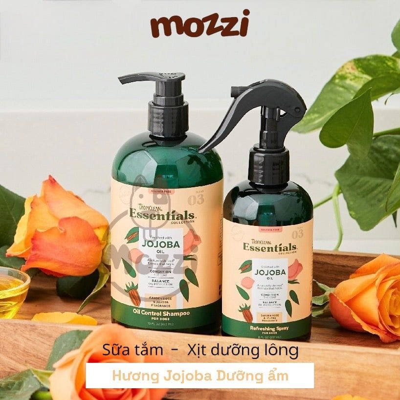 Sữa tắm, xịt dưỡng ẩm Tropiclean Essentials hương trái cây 473ml