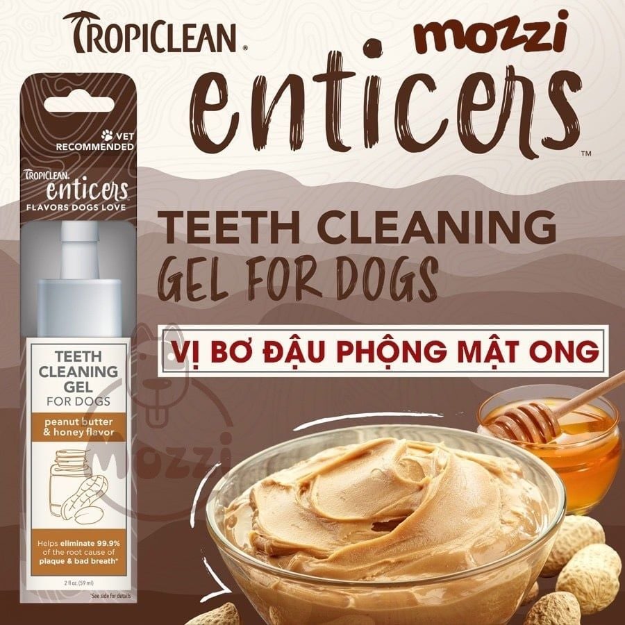 Gel vệ sinh răng miệng Tropiclean Enticers cho chó mèo