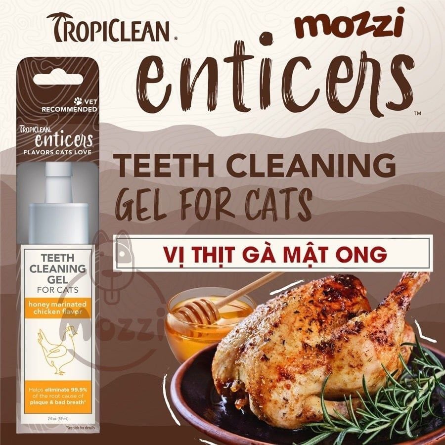 Gel vệ sinh răng miệng Tropiclean Enticers cho chó mèo