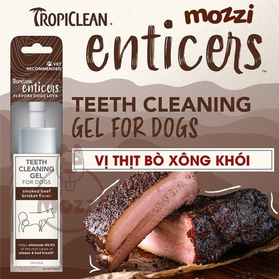 Gel vệ sinh răng miệng Tropiclean Enticers cho chó mèo