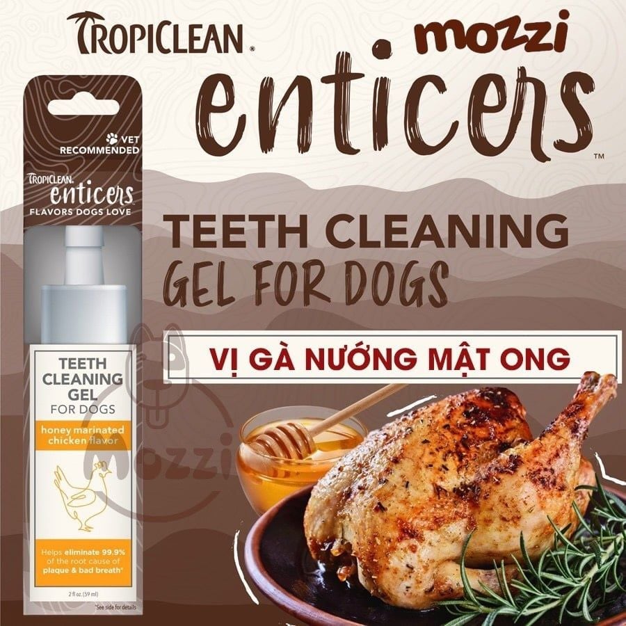 Gel vệ sinh răng miệng Tropiclean Enticers cho chó mèo