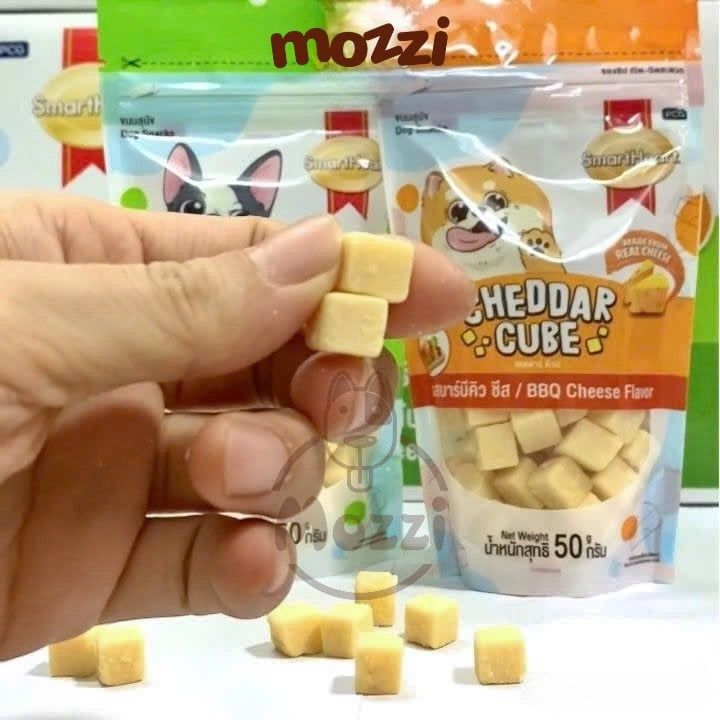 Snack cho chó SmartHeart Cheddar Cube phô mai viên gói 50g