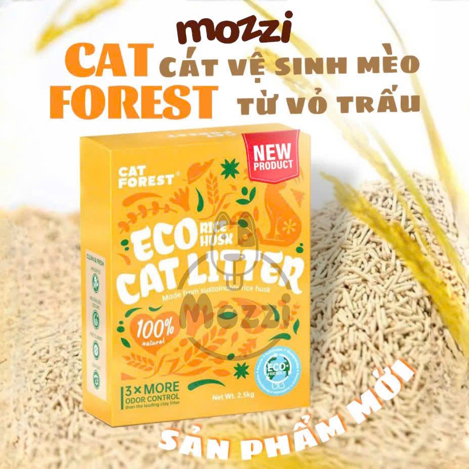 Cát vệ sinh cho mèo Cat Forest Rice Husk Vỏ trấu 2.5kg