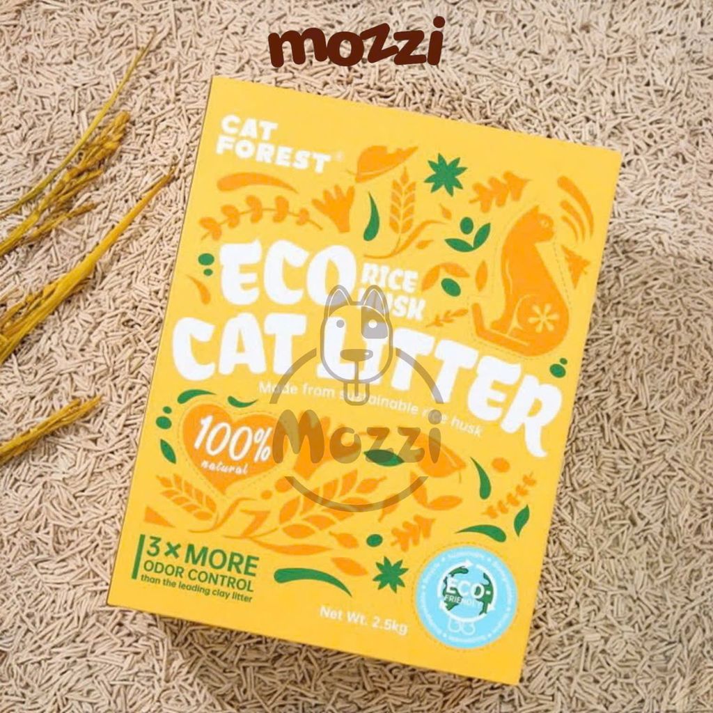 Cát vệ sinh cho mèo Cat Forest Rice Husk Vỏ trấu 2.5kg