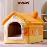  Nhà nệm cho chó mèo có mái viền bông mềm tháo rời 