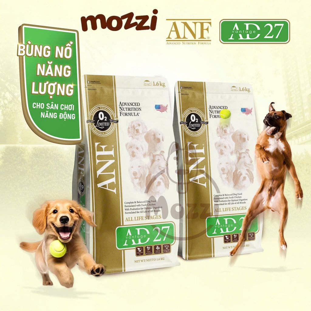 [500g - 1.6kg] Thức ăn hạt ANF AD27 cho chó mọi lứa tuổi