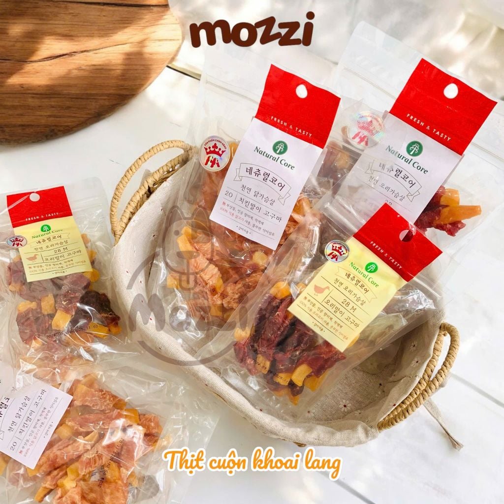 Snack cho chó Natural Core Thịt gà vịt cuộn Khoai lang