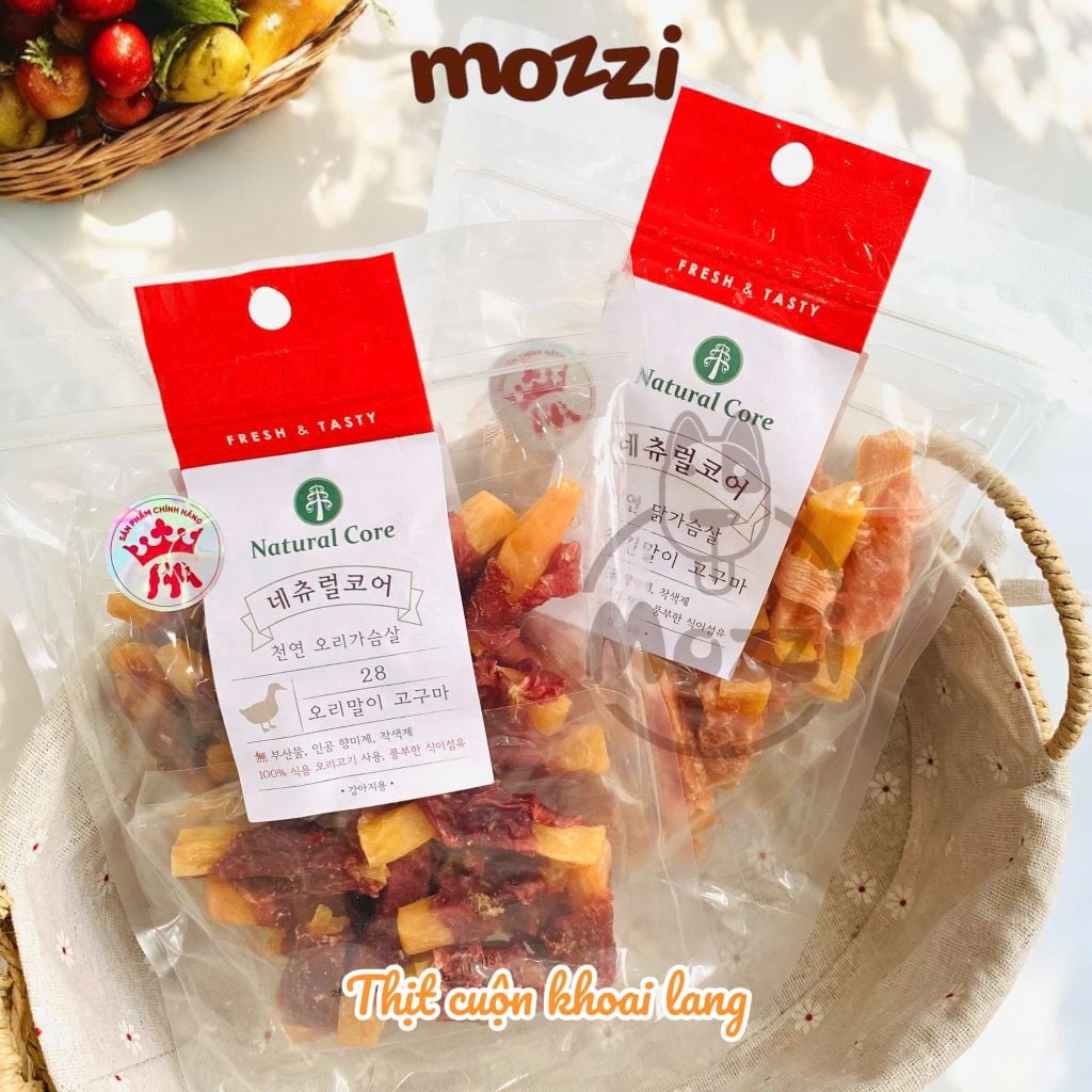 Snack cho chó Natural Core Thịt gà vịt cuộn Khoai lang