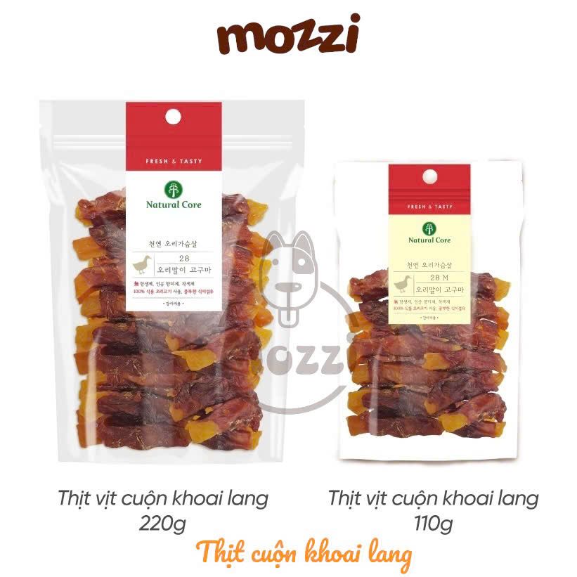 Snack cho chó Natural Core Thịt gà vịt cuộn Khoai lang