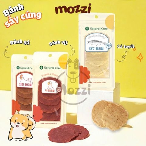  Snack cho chó Natural Core Bánh Gà Vịt Cá tuyết sấy cứng gói 40g 