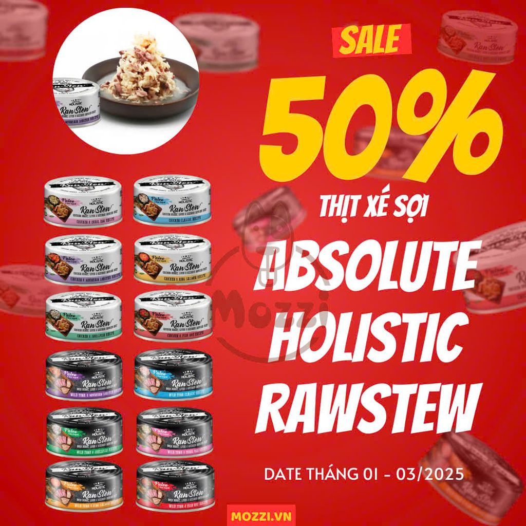 Pate cho chó mèo RawStew Absolute Holistic Lon 80gr