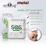  Khăn ướt lau sạch mắt và tai SOS nha đam Hộp 100 miếng cho chó mèo 