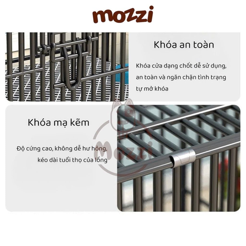 Chuồng sơn tĩnh điện loại 1 nan dày màu đen vân đá cho chó mèo