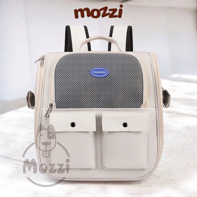 Balo Túi đựng chó mèo mặt lưới vuông có túi nhỏ - Ba lô