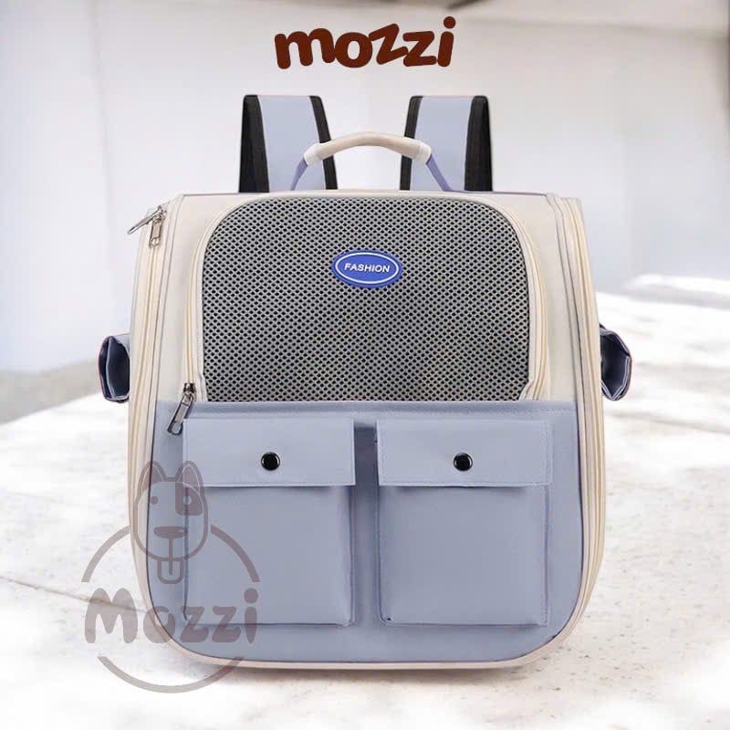 Balo Túi đựng chó mèo mặt lưới vuông có túi nhỏ - Ba lô