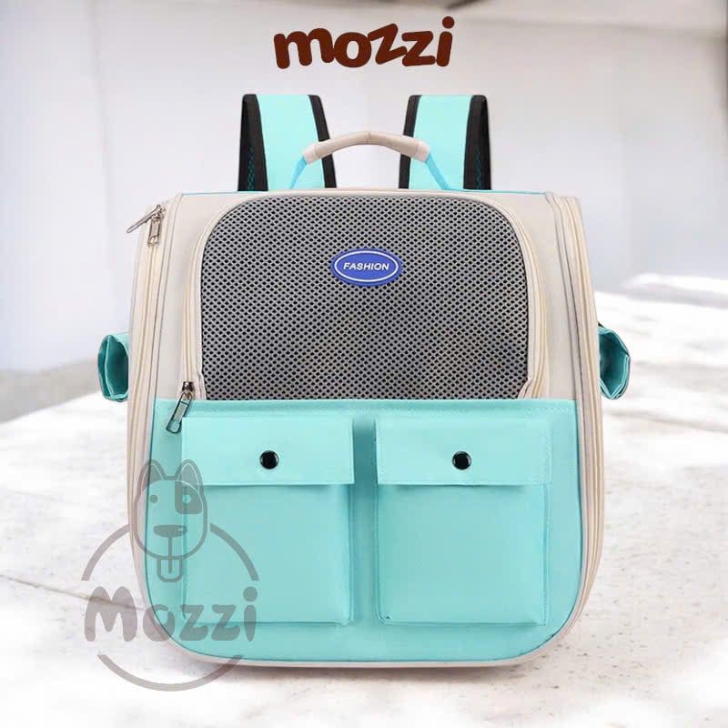 Balo Túi đựng chó mèo mặt lưới vuông có túi nhỏ - Ba lô