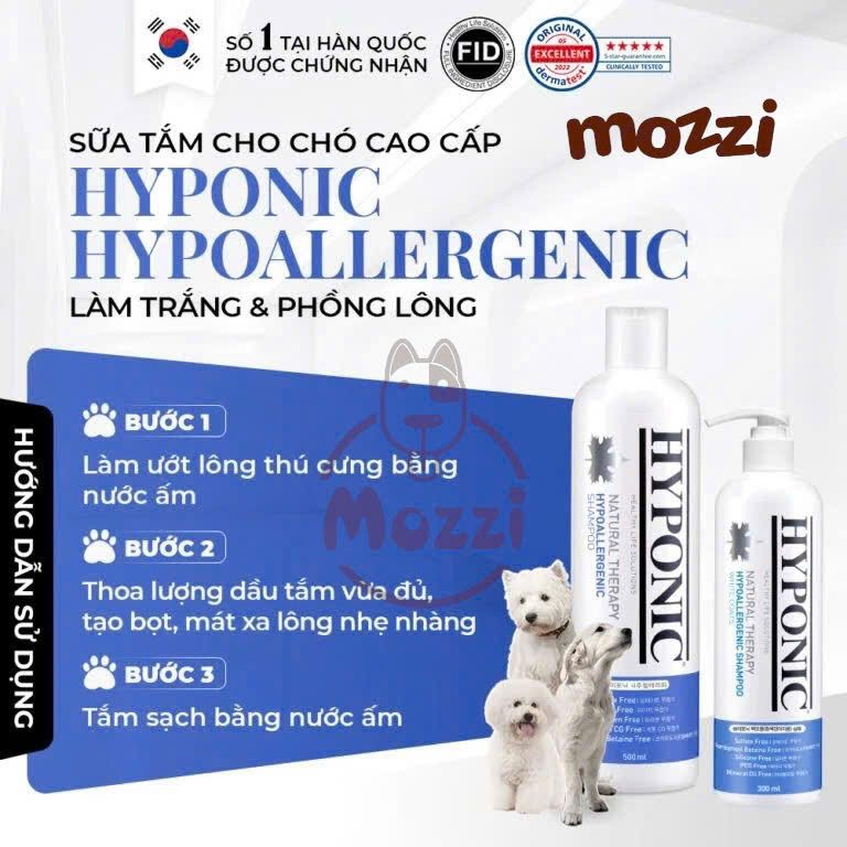 [ 50ml - 300ml - 500ml - 3.8L ] Sữa tắm HYPONIC dưỡng phồng lông cho chó mèo