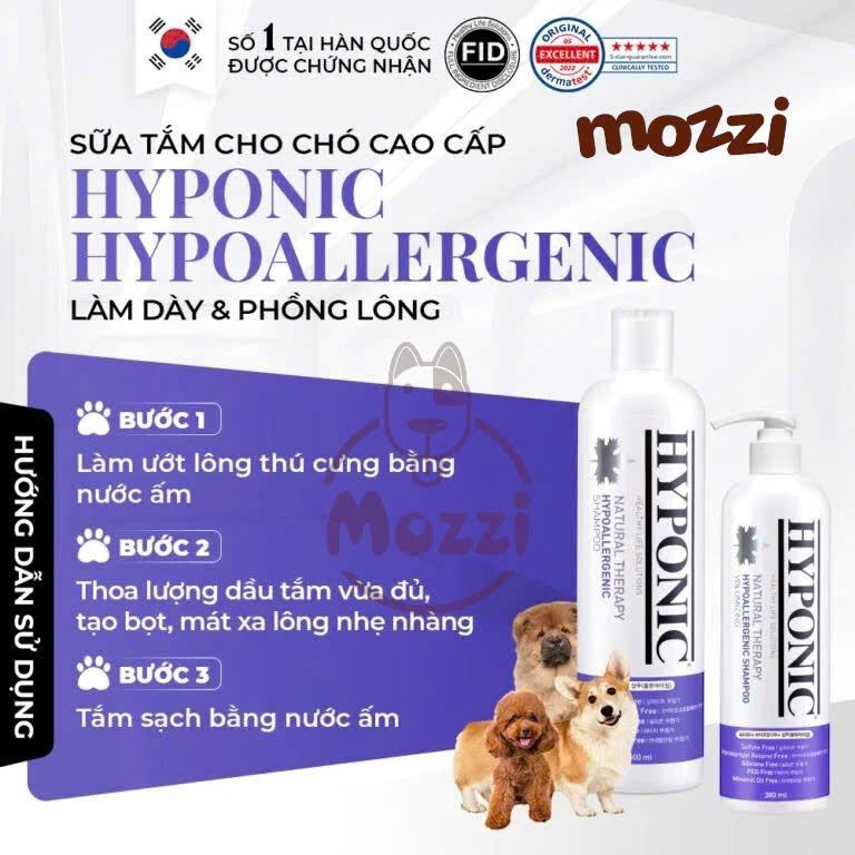 [ 50ml - 300ml - 500ml - 3.8L ] Sữa tắm HYPONIC dưỡng phồng lông cho chó mèo