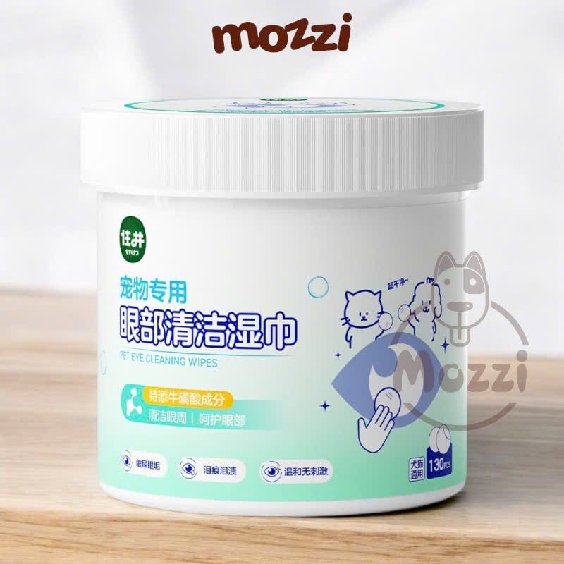 Khăn ướt lau sạch mắt nha đam Hipi Hộp 130 miếng cho chó mèo