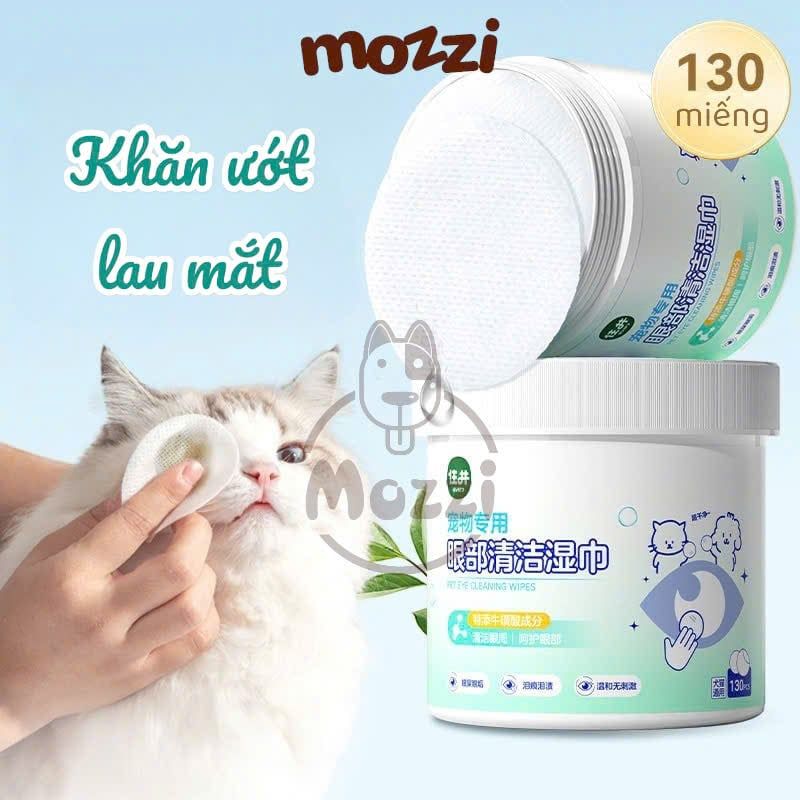 Khăn ướt lau sạch mắt nha đam Hipi Hộp 130 miếng cho chó mèo