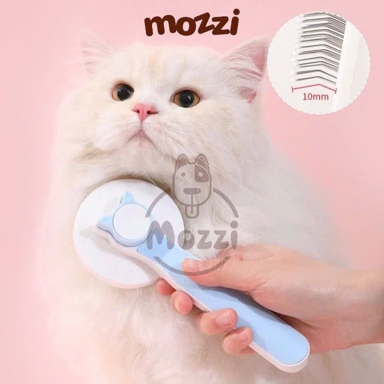 Lược chải lông chó mèo massage hình mèo có nút bấm tự loại bỏ lông