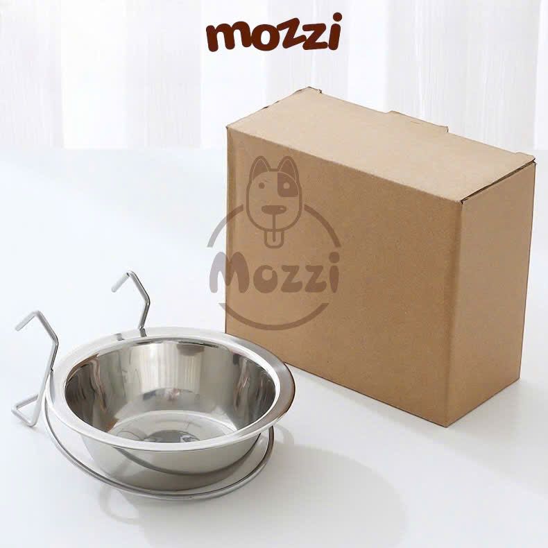 Chén bát ăn cho chó mèo inox trơn treo chuồng