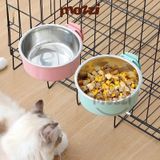  Chén bát ăn cho chó mèo inox gắn chuồng có thể tháo rời cao cấp 