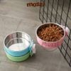 Chén bát ăn cho chó mèo inox gắn chuồng có thể tháo rời cao cấp
