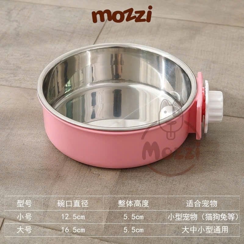 Chén bát ăn cho chó mèo inox gắn chuồng có thể tháo rời cao cấp