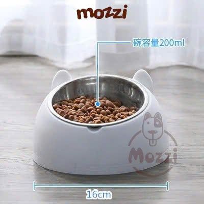 Chén bát ăn cho chó mèo đế nhựa cao có chén inox chống gù