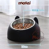  Chén bát ăn cho chó mèo đế nhựa cao có chén inox chống gù 