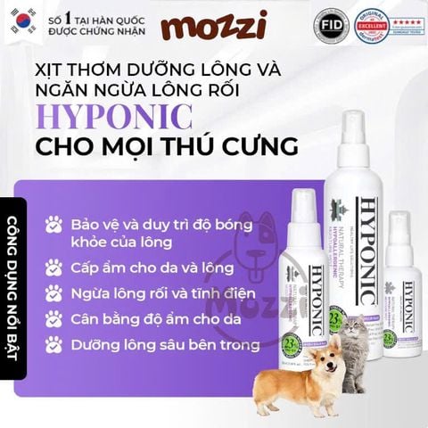  (Chai 55ml - 100ml - 237ml) Xịt thơm dưỡng lông HYPONIC cấp ẩm và gỡ rối lông cho chó mèo 