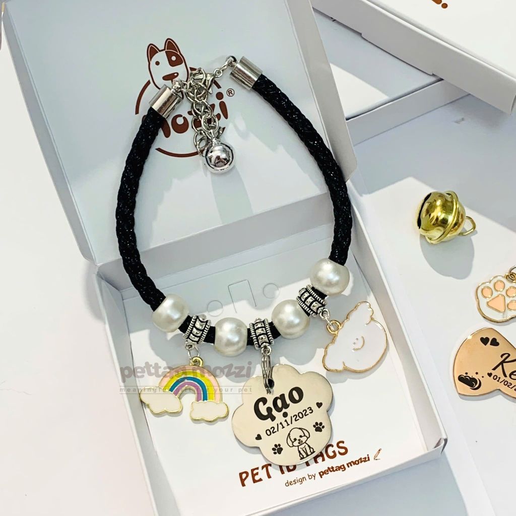 Combo Thẻ tên và Dây charm mix ngẫu nhiên cho chó mèo - Pettag Mozzi