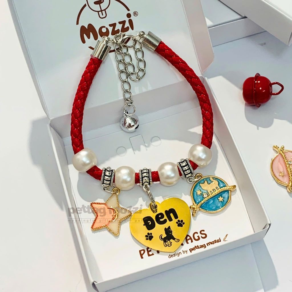 Combo Thẻ tên và Dây charm mix ngẫu nhiên cho chó mèo - Pettag Mozzi