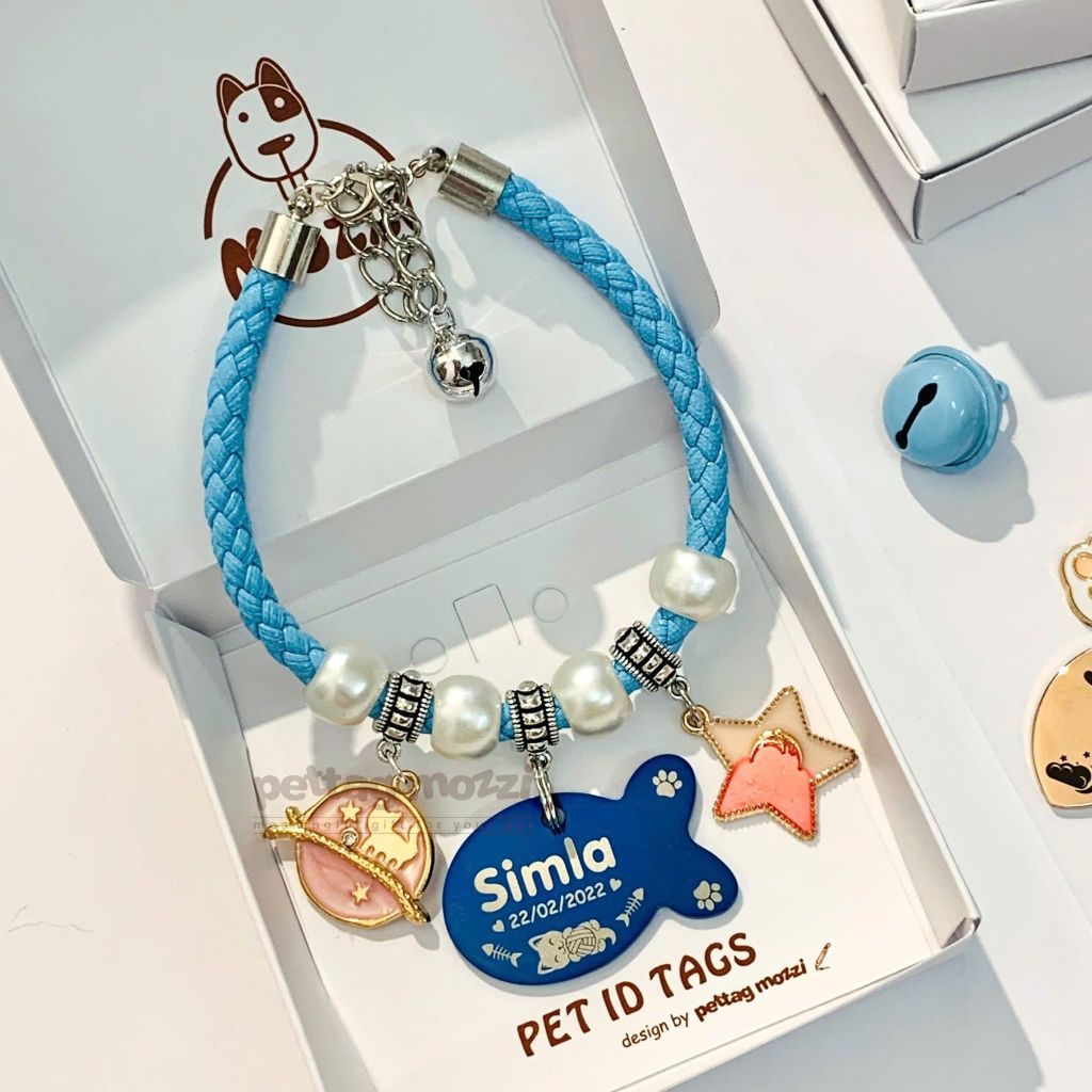 Combo Thẻ tên và Dây charm mix ngẫu nhiên cho chó mèo - Pettag Mozzi